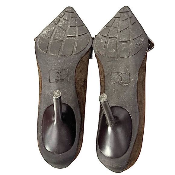 Sam Elderman Vintage Pointed Heels Brown Suede Size 7.5 M Pre-Owned - Picture 2 of 10